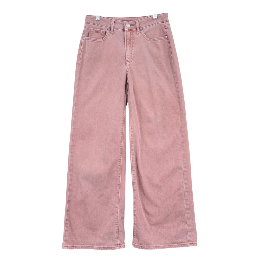 Chico's So Slimming High Rise Wide Leg Jeans Womens 2P Cotton Rose Pink